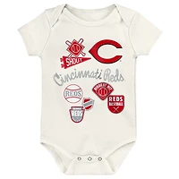 Ensemble de body 3 pièces pour bébé Outerstuff Cincinnati Reds Home Plate