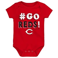 Ensemble de 3 bodys Cincinnati Reds Born To Win pour bébé, rouge/blanc/gris