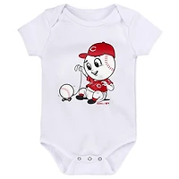 Ensemble de 3 bodys Cincinnati Reds Born To Win pour bébé, rouge/blanc/gris