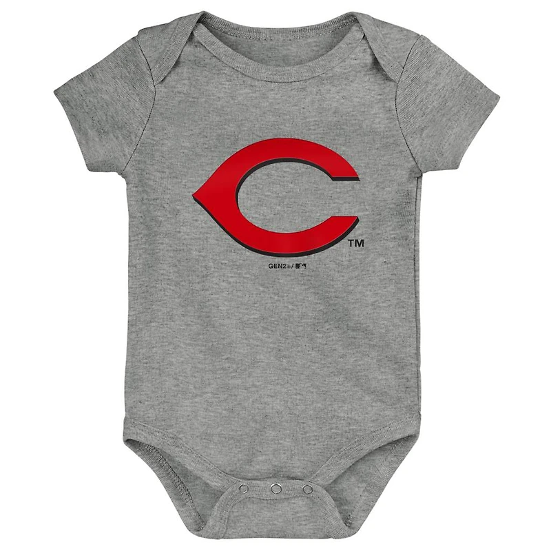 Ensemble de 3 bodys Cincinnati Reds Born To Win pour bébé, rouge/blanc/gris