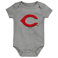 Ensemble de 3 bodys Cincinnati Reds Born To Win pour bébé, rouge/blanc/gris