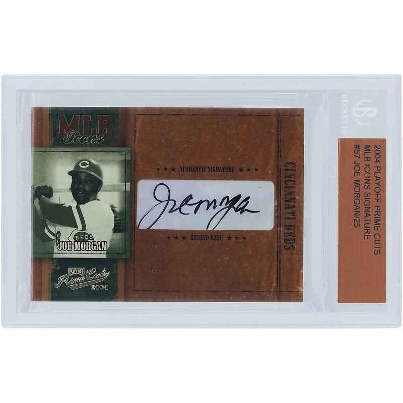 Carte autographiée par Joe Morgan des Reds de Cincinnati, Prime Cuts des séries éliminatoires 2004, n° MLB-57, n° 11