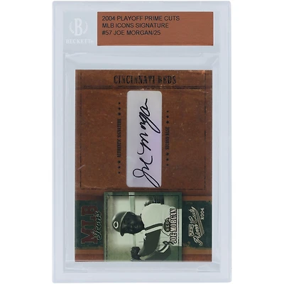 Carte autographiée de Joe Morgan des Reds de Cincinnati, Prime Cuts des séries éliminatoires 2004, n° MLB-57 n° 13/25