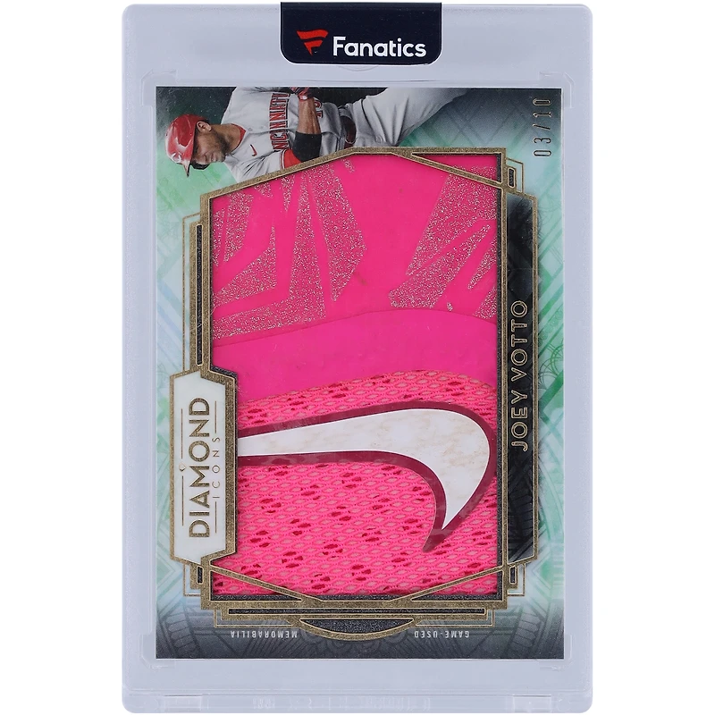 Carte de crampons Topps Diamond Icons 2021 des Reds de Cincinnati, utilisée en jeu, #PPR-JV #3/10