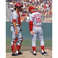 Johnny Bench & Sparky Anderson Cincinnati Reds Unsigned Talk at the Mound Photograph