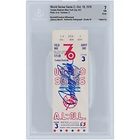 Johnny Bench Cincinnati Reds 1976 World Series Game 3 Beckett Fanatics Witnessed Authentifié 7/10 Ticket du 19 octobre 1976