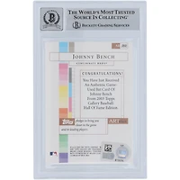 Johnny Bench Cincinnati Reds Autographed 2003 Topps Gallery Artifacts Bat Relic #AR-JBE Beckett Fanatics Witnessed Authenticated 10 Card 