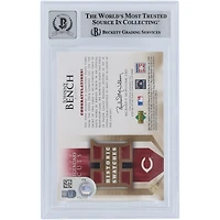Johnny Bench Cincinnati Reds Autographed 2004 Upper Deck SP Legendary Cuts Historic Swatches Jersey Relic #HS-JB Beckett Fanatics Witnessed Authenticated 10 Card