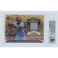 Johnny Bench Cincinnati Reds Autographed 2006 Upper Deck SP Legendary Cuts Baseball Chronology Material Jersey Relic #BC-JB Beckett Fanatics Witnessed Authenticated Card