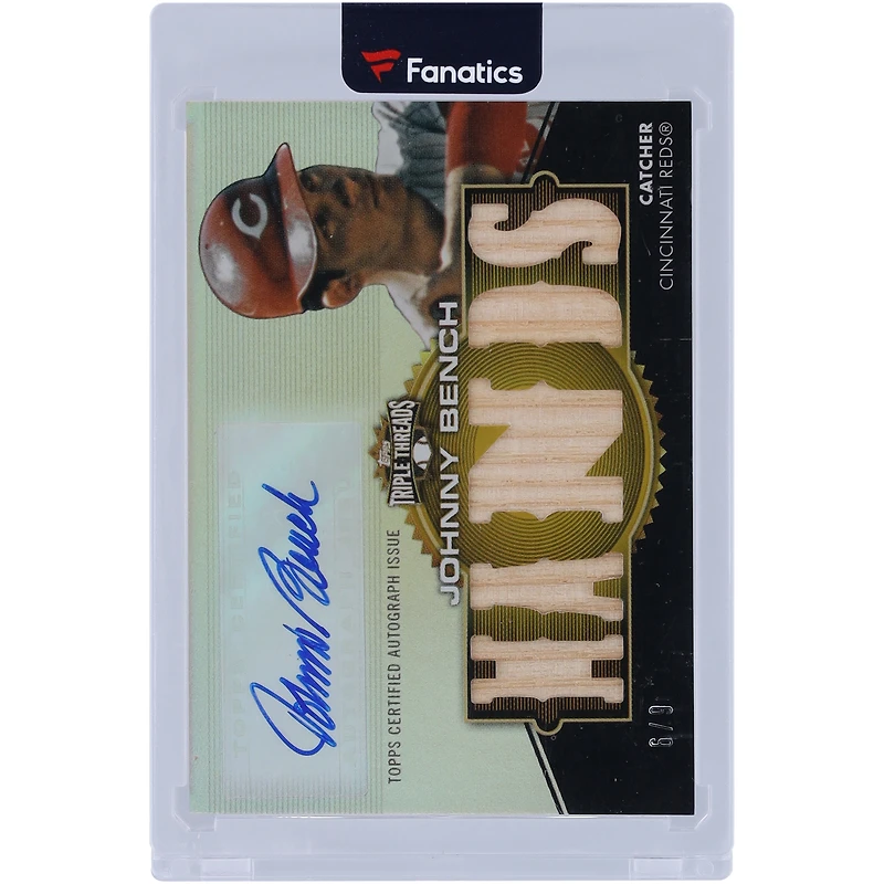 Johnny Bench Cincinnati Reds Autographed 2012 Topps Triple Threads Game Used Relic #TTAR-241 #6/9 Card