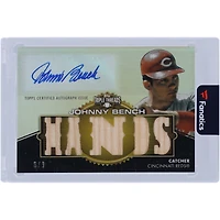 Carte relique autographiée par Johnny Bench des Cincinnati Reds 2012 Topps Triple Threads utilisée en jeu #TTAR-241 #6/9