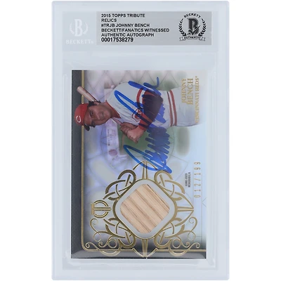 Johnny Bench Cincinnati Reds Autographed 2015 Topps Tribute Bat Relic #TR-JB #/199 Beckett Fanatics Witnessed Authenticated Card