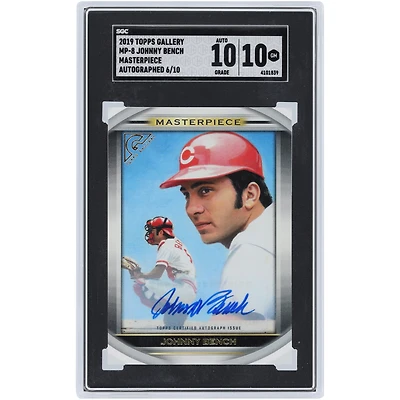 Johnny Bench Cincinnati Reds Autographed 2019 Topps Gallery Masterpiece #MP-8 #6/10 SGC Authenticated 10/10 Card