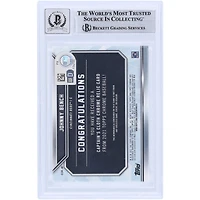 Johnny Bench Cincinnati Reds Autographed 2021 Topps Chrome Captain's Cloth Relic #CCR-JB Beckett Fanatics Witnessed Authenticated 9/10 Card