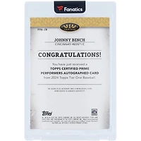 Johnny Bench Cincinnati Reds Autographed 2024 Topps Tier One Red Ink #PPA-JB #10/10 Card