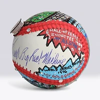 Balle de baseball autographiée par Johnny Bench des Reds de Cincinnati avec inscription « Big Red Machine » - Illustration de Charles Fazzino - NF70445464