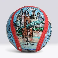 Johnny Bench Cincinnati Reds Autographed Baseball with "Big Red Machine" Inscription - Art by Charles Fazzino - NF70445464
