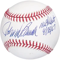 Baseball autographié par Johnny Bench des Cincinnati Reds avec l'inscription « MLB Debut 8/28/67 »