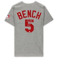 Johnny Bench Cincinnati Reds Autographed Grey Mitchell & Ness Authentic 1969 Jersey with "HOF 89" Inscription