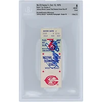 Johnny Bench Cincinnati Reds NLCS Game 3 Beckett Fanatics Witnessed Authentifié 8/10 Ticket du 12 octobre 1976