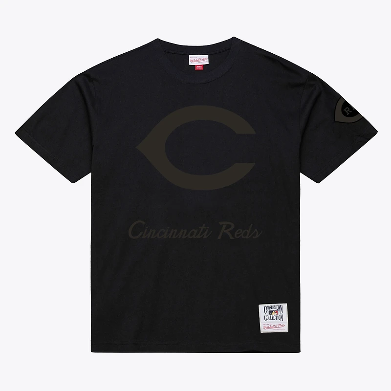 T-shirt noir Mitchell & Ness Cincinnati Reds Cooperstown Collection Phantom pour homme