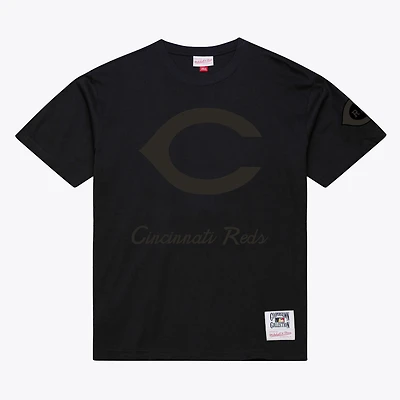 T-shirt noir Mitchell & Ness Cincinnati Reds Cooperstown Collection Phantom pour homme