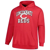 Men's '47  Red Cincinnati Reds Big & Tall Velocity Fleece Pullover Hoodie