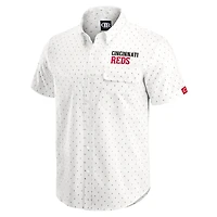 Men's Darius Rucker Collection by Fanatics  Cream Cincinnati Reds Printed Button-Down Shirt