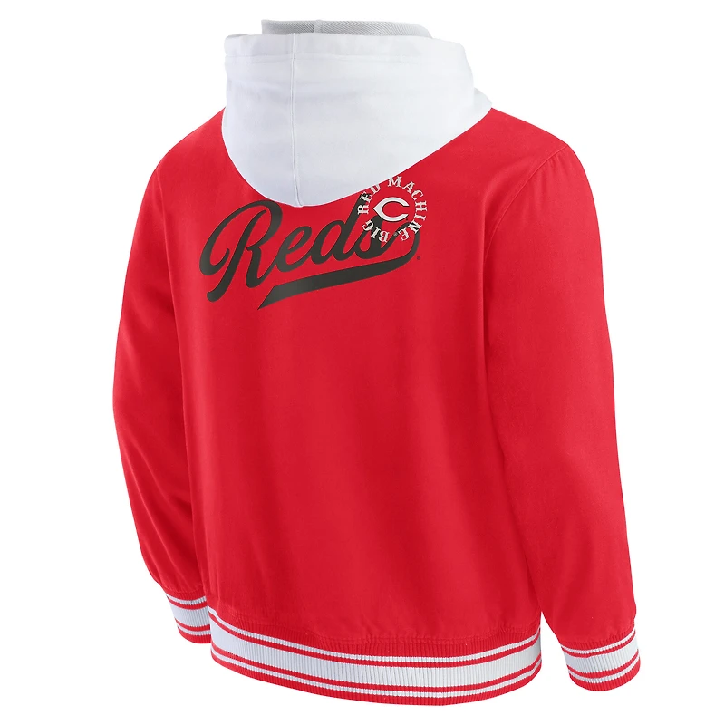 Veste à capuche boutons-pression complète pour homme Darius Rucker Collection by Fanatics Red Cincinnati Reds