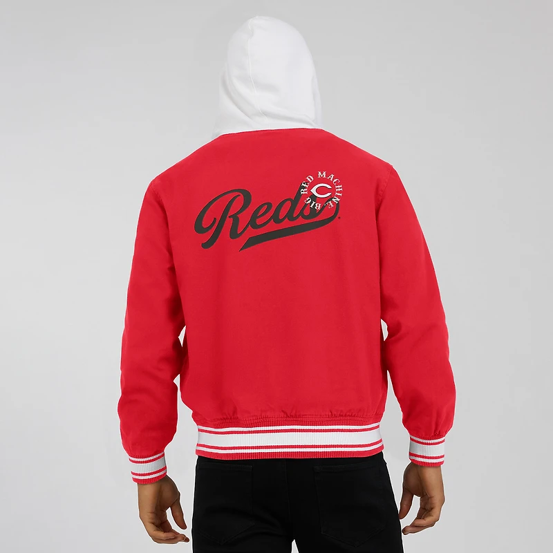 Veste à capuche boutons-pression complète pour homme Darius Rucker Collection by Fanatics Red Cincinnati Reds