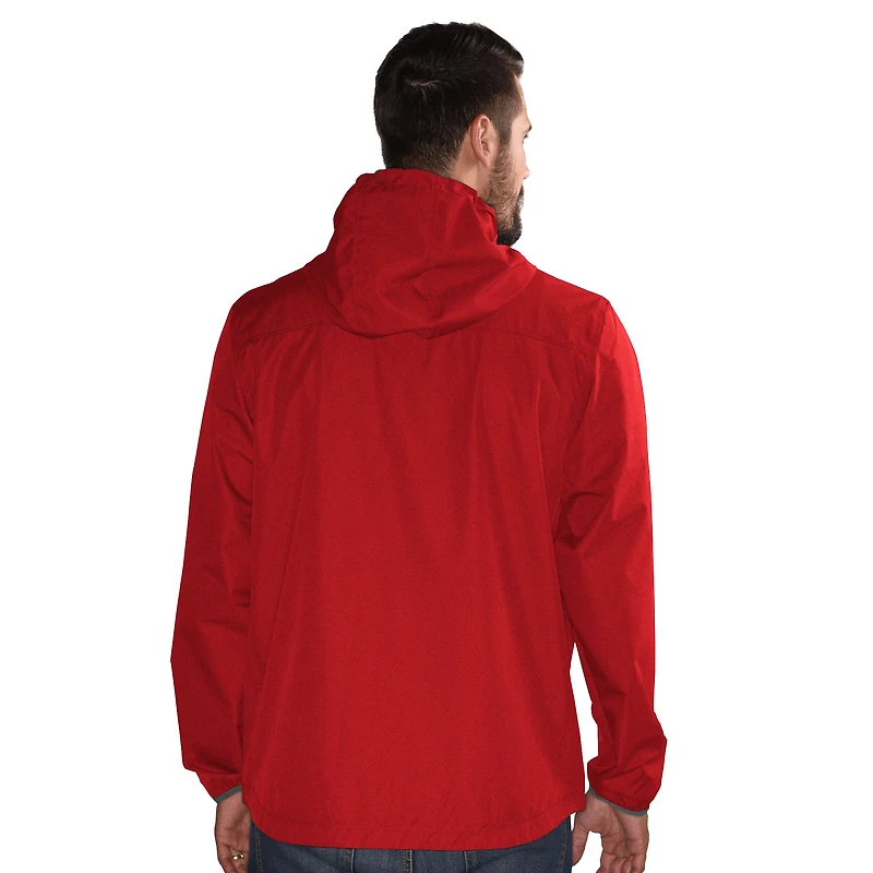 Men's G-III Sports by Carl Banks  Red Cincinnati Reds Double Play Hooded Lightweight Full-Zip Jacket