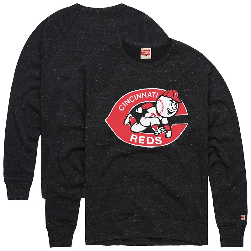 Sweat-shirt rétro Tri-Blend pour homme, couleur charbon, hommage aux Cincinnati Reds