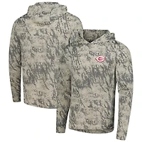Men's Levelwear  Tan Cincinnati Reds Insignia Lightweight Long Sleeve Hooded T-Shirt