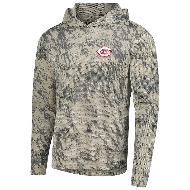 Men's Levelwear  Tan Cincinnati Reds Insignia Lightweight Long Sleeve Hooded T-Shirt