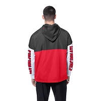 Men's New Era  Red/Black Cincinnati Reds Color Block Full-Zip Hoodie Windbreaker