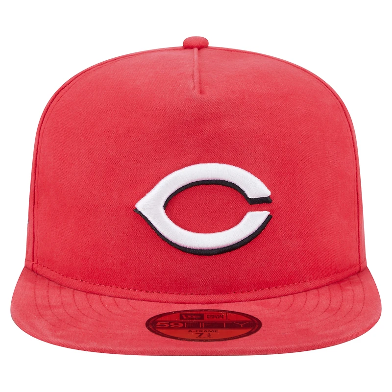Men's New Era  Red Cincinnati Reds Championship Side Flag A-Frame 59FIFTY Fitted Hat