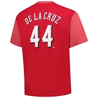 T-shirt pour homme Elly De La Cruz Red Cincinnati Reds Big & Tall Name Number