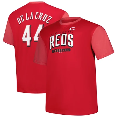 Men's Profile Elly De La Cruz Red Cincinnati Reds Big & Tall Name Number T-Shirt