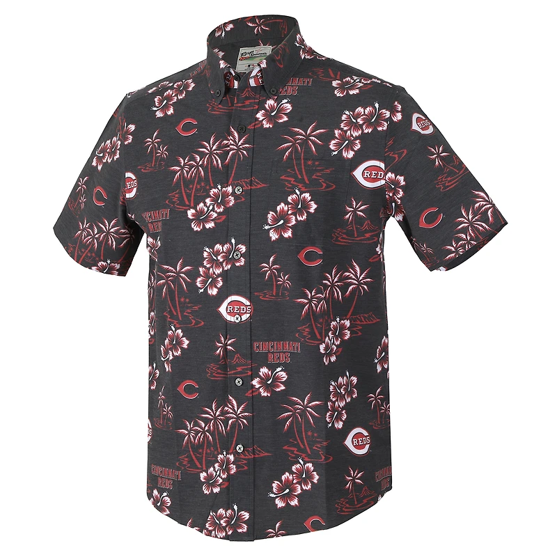 Men's Reyn Spooner  Black Cincinnati Reds Kekai Performance Button-Up Top