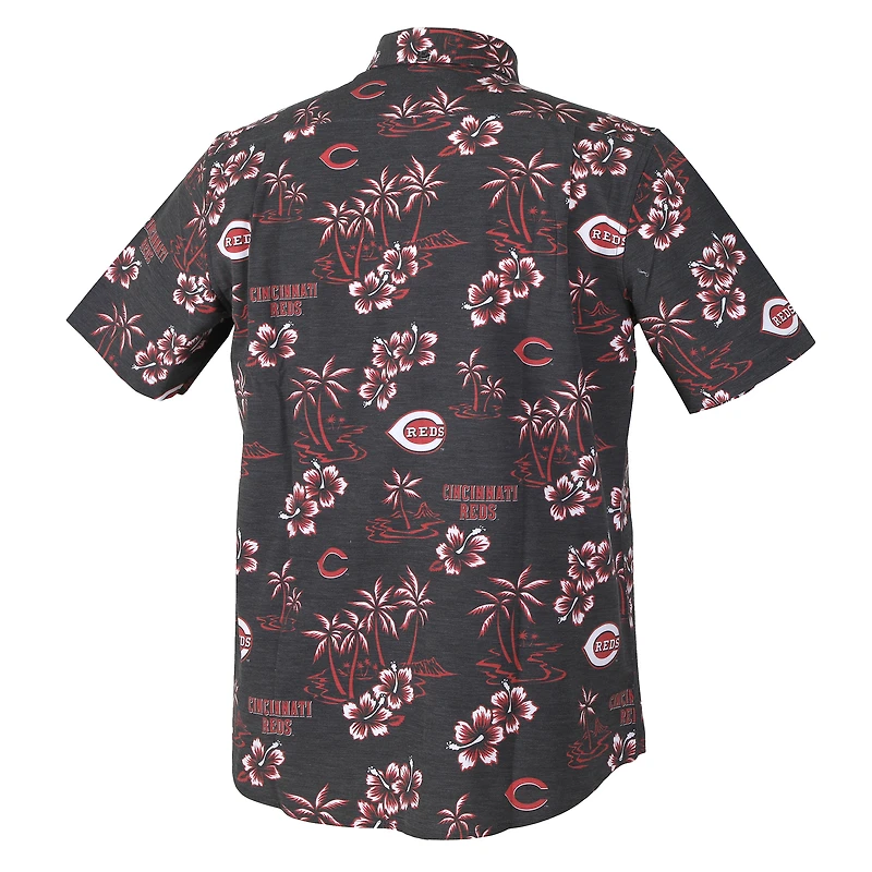 Haut boutonné Kekai Performance noir pour homme des Cincinnati Reds de Reyn Spooner