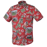 Men's Reyn Spooner  Red Cincinnati Reds Scenic Tri-Blend Button-Down Shirt