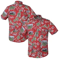 Men's Reyn Spooner  Red Cincinnati Reds Scenic Tri-Blend Button-Down Shirt