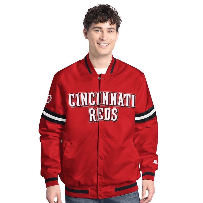 Veste universitaire à boutons-pression Scout des Reds de Cincinnati pour homme Starter Red
