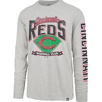 T-shirt à manches longues Fair Ball Franklin pour homme, gris, 1947, Cincinnati Reds