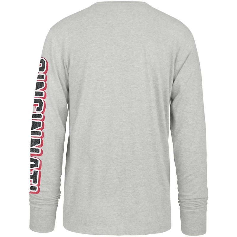 T-shirt à manches longues Fair Ball Franklin pour homme, gris, 1947, Cincinnati Reds
