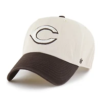 Men's '47  Natural/Brown Cincinnati Reds Two-Tone Fashion Clean Up Adjustable Hat