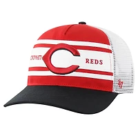 Casquette ajustable pour homme '47 Red Cincinnati Reds Gridiron Super Stripe Relaxed Trucker Hitch