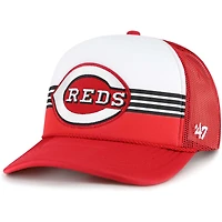 Men's '47 Red Cincinnati Reds Lift Off Foam Front Mesh Trucker Adjustable Hat