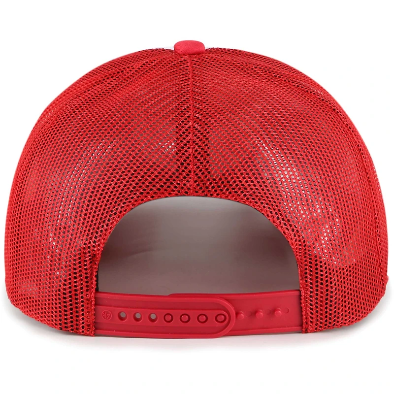 Men's '47 Red Cincinnati Reds Lift Off Foam Front Mesh Trucker Adjustable Hat