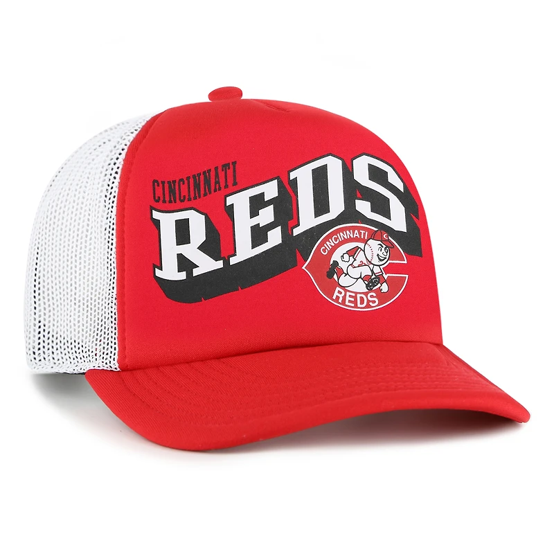 Men's '47 Red Cincinnati Reds Meander Foam Trucker Snapback Hat